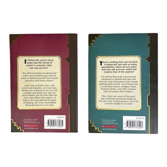 Lot of 2 Minecraft Combat and Construction Handbooks Mojang Soft Cover - Picture 2 of 6